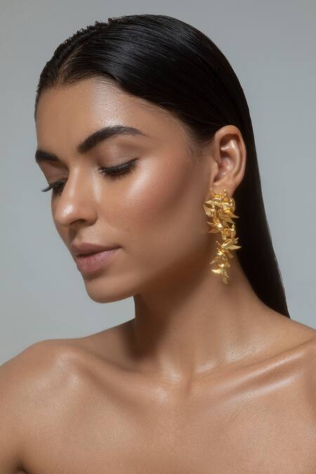Buy Opalina Soulful Jewellery Gold Plated Cut Work Handcrafted Dove Long Statement Earrings Online at Aza Fashions Buy_Opalina Soulful Jewellery_Gold Plated Cut Work Handcrafted Dove Long Statement Earrings _Online_at_Aza_Fashions