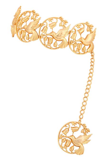 Opalina Soulful Jewellery Gold Plated Handcrafted Hummingbird Carved Choker Online at Aza Fashions Opalina Soulful Jewellery_Gold Plated Handcrafted Hummingbird Carved Choker _Online_at_Aza_Fashions