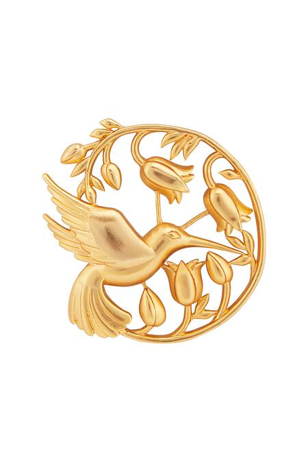 Opalina Soulful Jewellery Gold Plated Embroidery Handcrafted Floral Statement Studs at Aza Fashions Opalina Soulful Jewellery_Gold Plated Embroidery Handcrafted Floral Statement Studs _at_Aza_Fashions