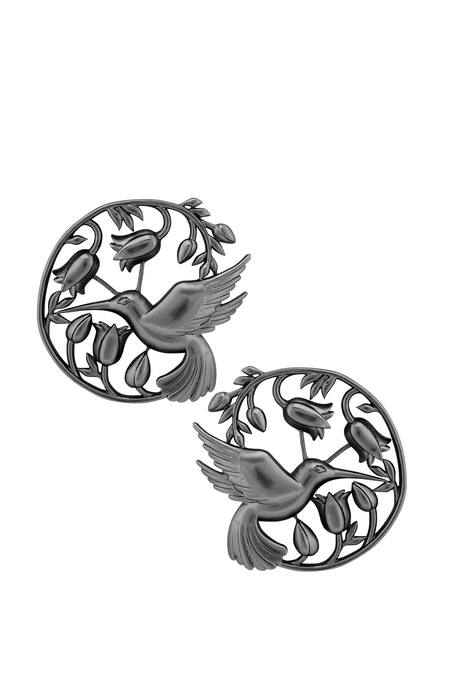 Buy Opalina Soulful Jewellery Silver Plated Cut Work Handcrafted Floral Statement Studs Online at Aza Fashions Buy_Opalina Soulful Jewellery_Silver Plated Cut Work Handcrafted Floral Statement Studs _Online_at_Aza_Fashions