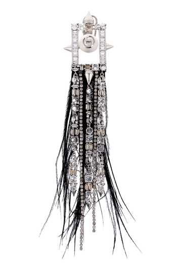 Shop_Outhouse_Silver Plated Crystals, Smocking And Swarovski Pearl Long Earrings _Online_at_Aza_Fashions