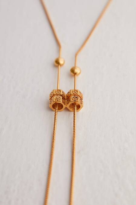 Shop_Outhouse_Gold Plated Poppi Lever Necklace _Online_at_Aza_Fashions