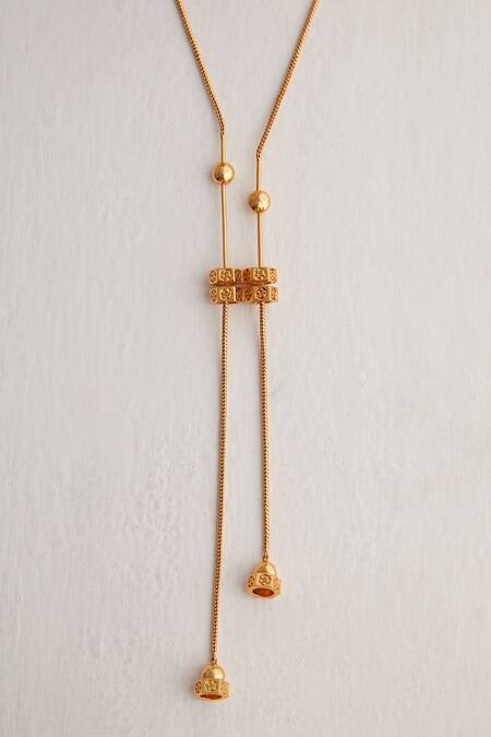 Outhouse_Gold Plated Poppi Lever Necklace _at_Aza_Fashions