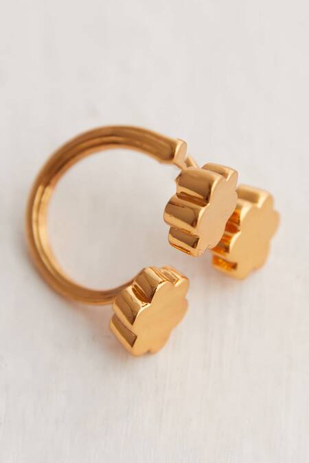 Shop Outhouse Gold Plated Poppi Clump Ring Online at Aza Fashions Shop_Outhouse_Gold Plated Poppi Clump Ring _Online_at_Aza_Fashions