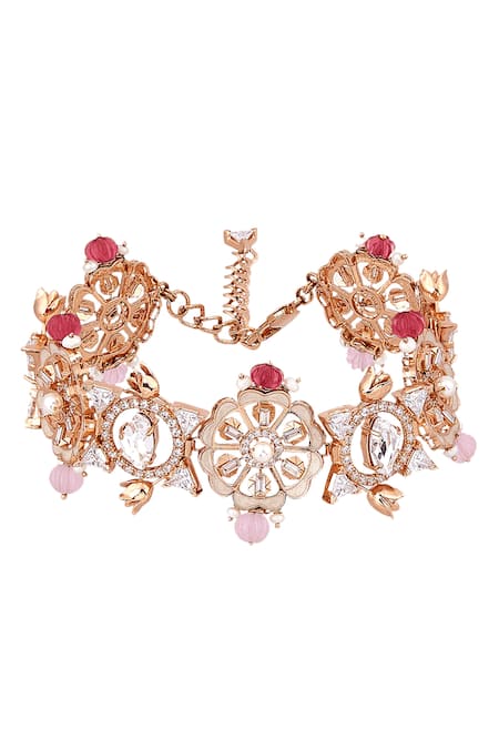 Shop Outhouse Gold Plated Fluora Eternite Choker at Aza Fashions Shop_Outhouse_Gold Plated Fluora Eternite Choker _at_Aza_Fashions