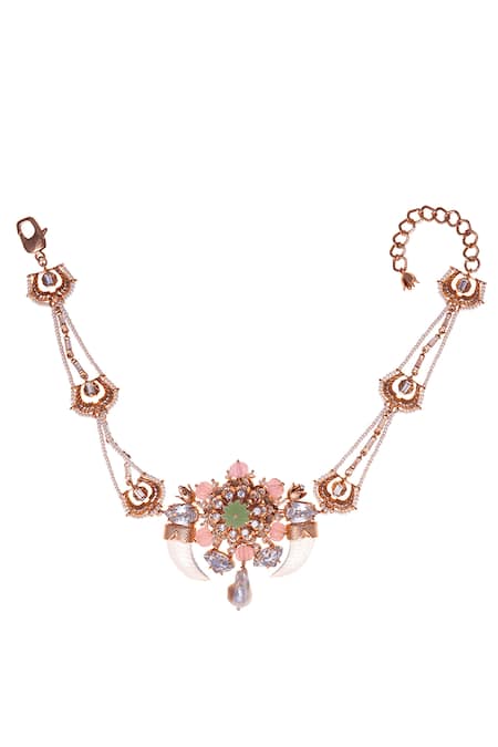 Shop Outhouse Gold Plated Graine De Melon Pendant Choker at Aza Fashions Shop_Outhouse_Gold Plated Graine De Melon Pendant Choker _at_Aza_Fashions