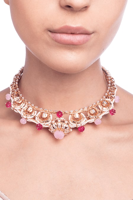 Outhouse Gold Plated Paradis Bead Necklace 