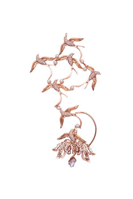 Outhouse_Gold Plated Crystal Lophorina Couture Ear Cuff _Online_at_Aza_Fashions