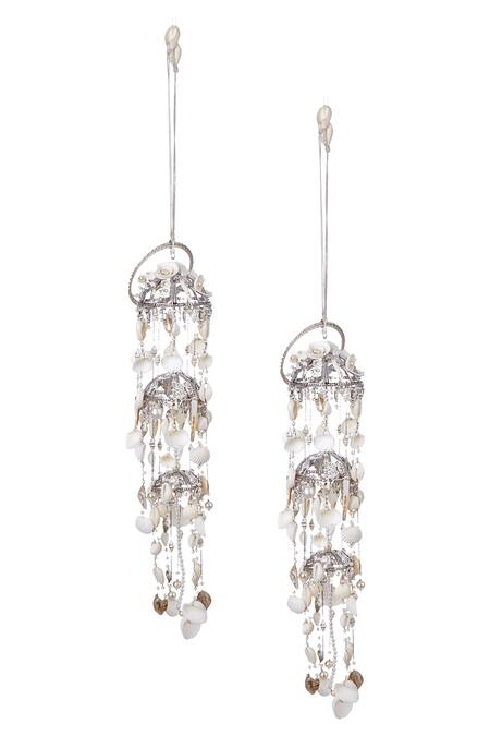 Shop_Outhouse_Silver Plated Pearl Lophorina Shell Kaleera Single Pc _at_Aza_Fashions