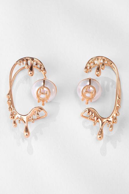 Outhouse_Gold Plated Drip Oh Pod Ear Cuff_at_Aza_Fashions