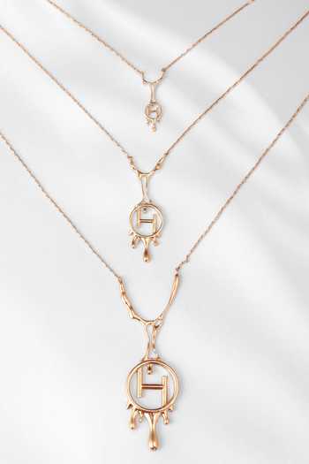 Shop_Outhouse_Gold Plated Drip Oh Monogram Layered Necklace_Online_at_Aza_Fashions