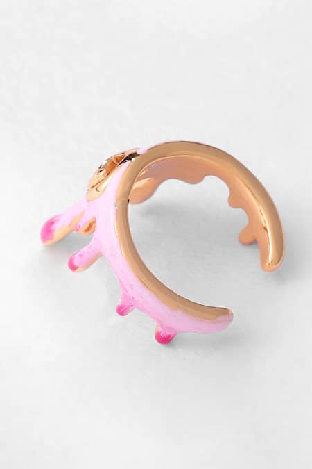 Shop_Outhouse_Pink Drip Oh Midi Ring _Online_at_Aza_Fashions