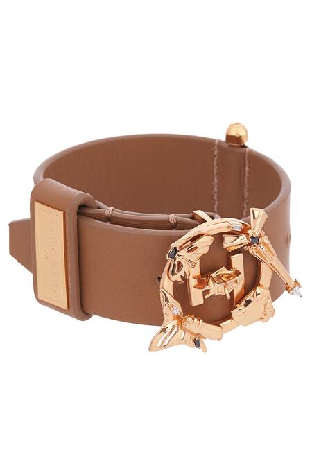 Shop Outhouse Gold Plated Monogram Handcrafted Bracelet at Aza Fashions Shop_Outhouse_Gold Plated Monogram Handcrafted Bracelet _at_Aza_Fashions