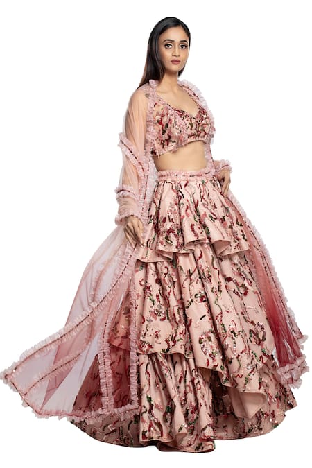 Ohaila Khan Embroidered Raw Silk Lehenga Set 