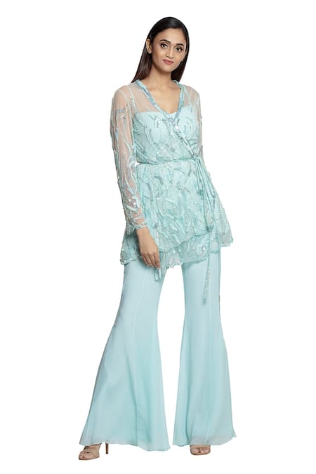 Ohaila Khan Embellished Top & Pant Set 