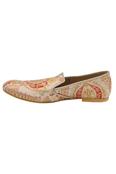Buy_Veruschka By Payal Kothari_Pink Brocade Loafers_Online_at_Aza_Fashions