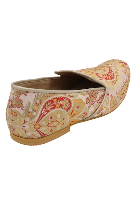 Shop_Veruschka By Payal Kothari_Pink Brocade Loafers_Online_at_Aza_Fashions