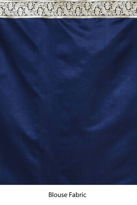Shop_Nazaakat By Samara Singh_Blue Banarasi Silk Saree_Online_at_Aza_Fashions
