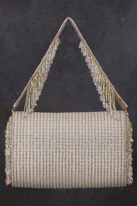 Shop_Lovetobag_Pink Japanese Beads Opal Crystal Embellished Flapover Clutch _Online_at_Aza_Fashions
