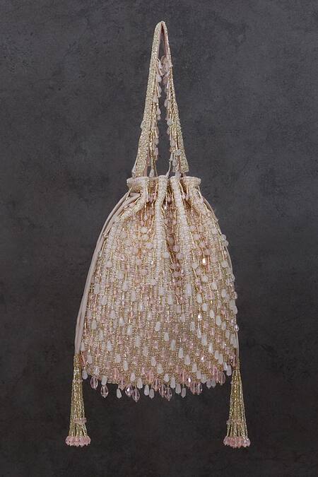 Buy Lovetobag Pink Crystals, Diamonds, Beads Opal Tassel Potli Bag Online at Aza Fashions Buy_Lovetobag_Pink Crystals, Diamonds, Beads Opal Tassel Potli Bag _Online_at_Aza_Fashions