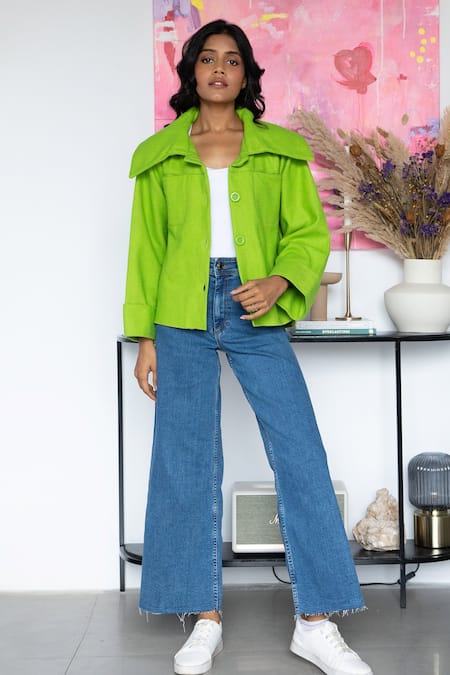 Women Lime Green Jacket | ShopStyle