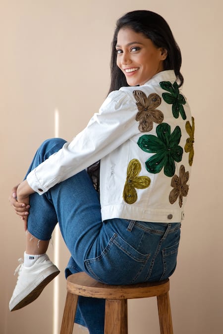 Ivory shop denim jacket