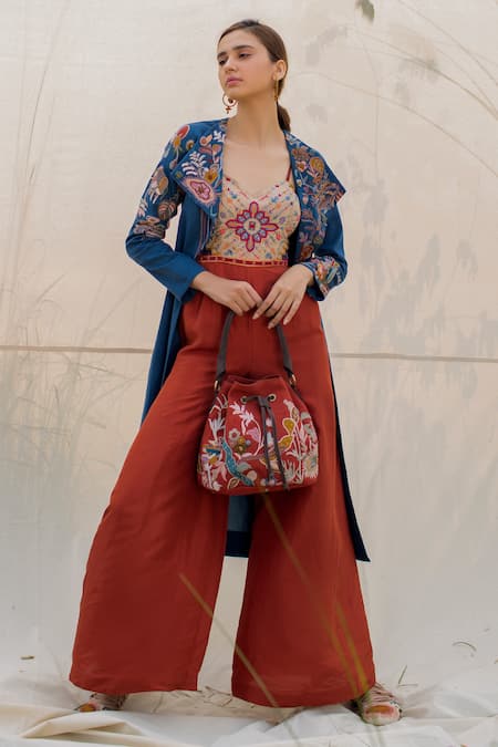 Oushk By Ussama Shabbir Embroidered Long Jacket 