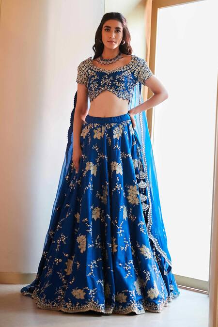 Buy Digital Print Blue Weight Less Designer Lehenga Choli Online : 271255 -