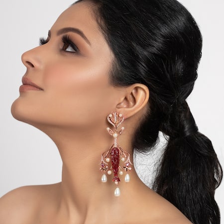 Buy_Opalina Soulful Jewellery_Gold Plated Pearl Jannat Bead Drop Chandeliers _Online_at_Aza_Fashions