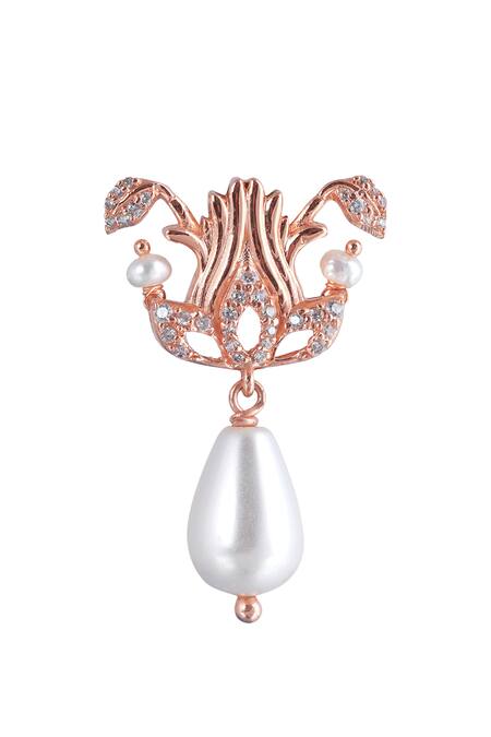 Opalina Soulful Jewellery_Gold Plated Pearls, Stones Bead Drop Danglers _at_Aza_Fashions