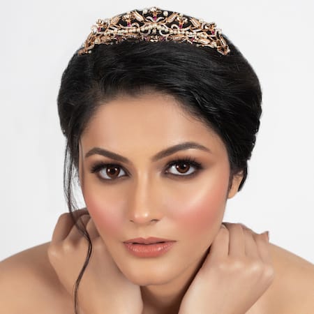Buy Opalina Soulful Jewellery Gold Pearls, Stones Floral Hairband Online at Aza Fashions Buy_Opalina Soulful Jewellery_Gold Pearls, Stones Floral Hairband _Online_at_Aza_Fashions