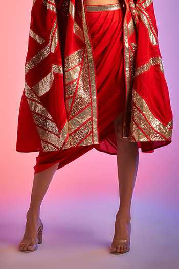 Gulabo By Abu Sandeep Draped Shantoon Skirt 