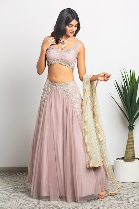 Izzumi Mehta Zardozi Embroidered Bridal Lehenga Set 
