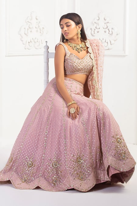 Izzumi Mehta Zardozi Embroidered Bridal Lehenga Set 