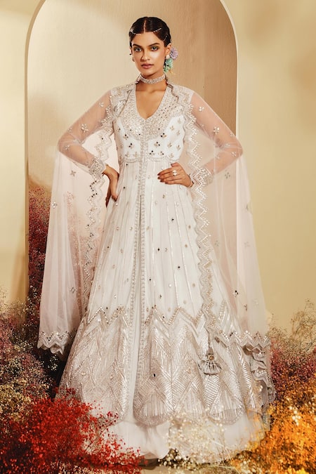 Gold Peach colour designer wedding jacket lehenga online. Contact us  through Whatsapp +6147… | Indian fashion dresses, Indian gowns dresses,  Indian designer outfits