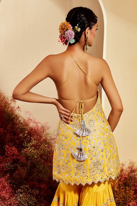 Priyaa Embroidered Kurta Sharara Set 