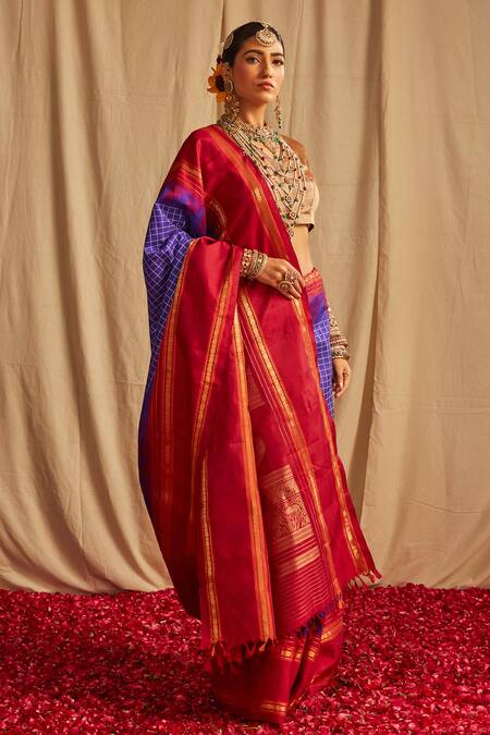 Buy Paaprika Blue Kanjivaram Silk Animal, Floral And Bird Handwoven Kalakshetra Saree Online at Aza Fashions Buy_Paaprika_Blue Kanjivaram Silk Animal, Floral And Bird Handwoven Kalakshetra Saree_Online_at_Aza_Fashions