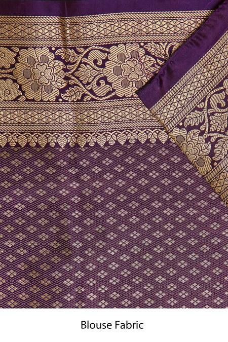 Shop_Paaprika_Blue Silk Embroidery Kadhua Handwoven Banarasi Saree _Online_at_Aza_Fashions