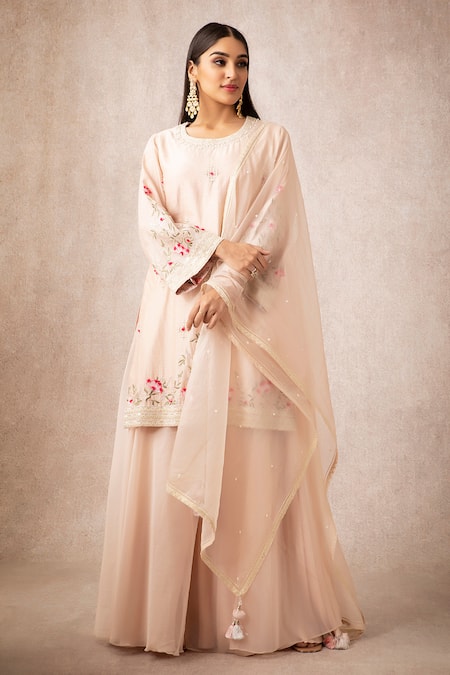 Ajiesh Oberoi Chanderi Kurta Gharara Set 