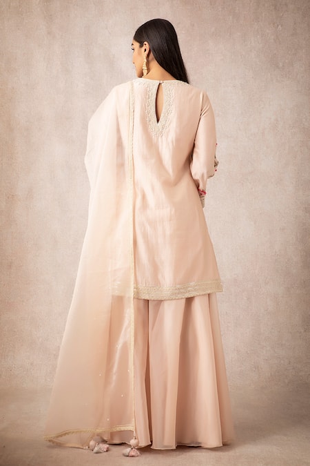 Ajiesh Oberoi Chanderi Kurta Gharara Set 