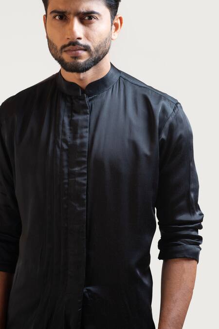 Buy PAARSH Black Kurta Heavy Modal Pant Malai Cotton Draped And Online at Aza Fashions Buy_PAARSH_Black Kurta Heavy Modal Pant Malai Cotton Draped And _Online_at_Aza_Fashions