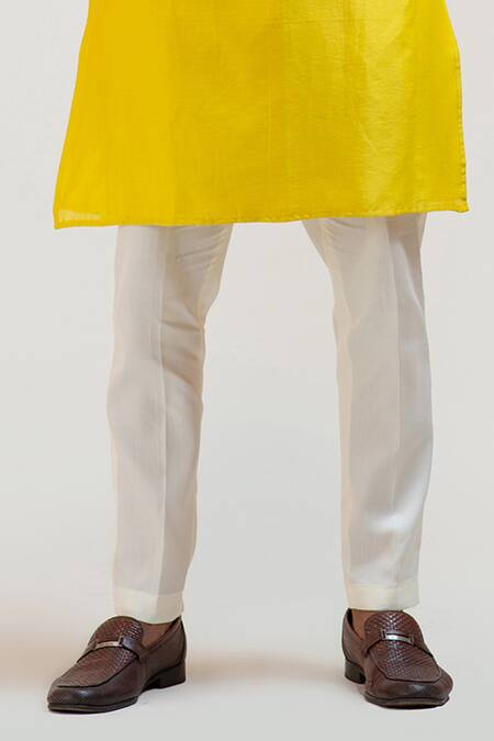 Shop_PAARSH_Peach Kurta Chanderi Pant Malai Cotton Embroidered Set_Online_at_Aza_Fashions