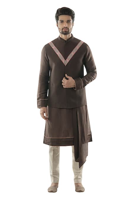 Paarsh Embroidered Bundi & Kurta Set 