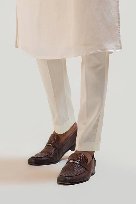 PAARSH_Beige Jacket Satin Kurta Satin Pant Embroidered Nehru And Set_at_Aza_Fashions