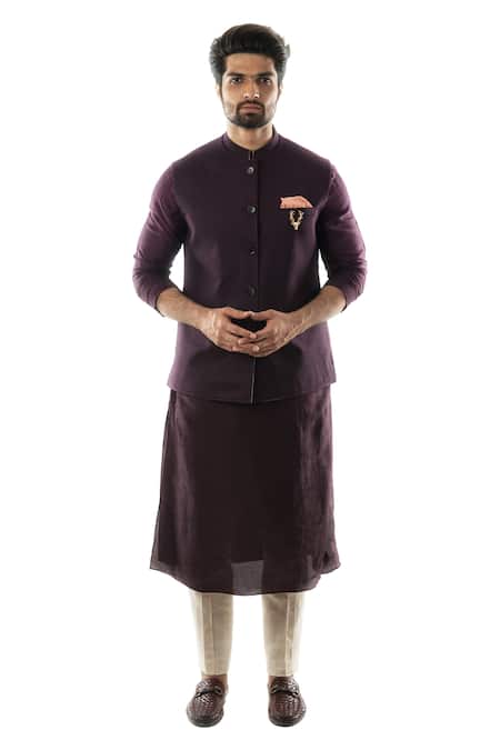 Paarsh Embroidered Bundi & Kurta Set 