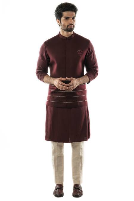 Paarsh Embroidered Bundi & Kurta Set 