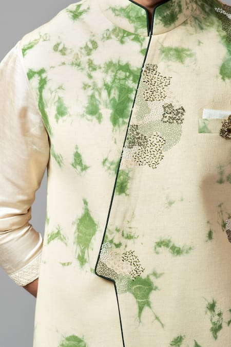 Buy PAARSH Beige Kora Tie And Dye Bundi Online at Aza Fashions Buy_PAARSH_Beige Kora Tie And Dye Bundi_Online_at_Aza_Fashions