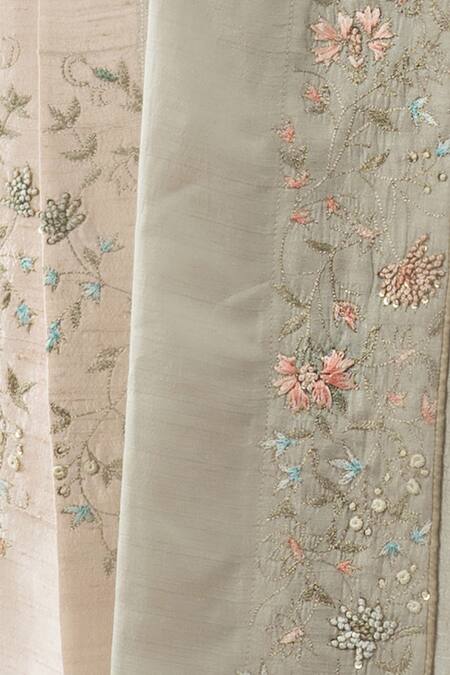 Shop Smriti By Anju Agarwal Pink Cotton, Raw Silk, Modal Satin Embroidered Sherwani Set Online at Aza Fashions Shop_Smriti By Anju Agarwal_Pink Cotton, Raw Silk, Modal Satin Embroidered Sherwani Set _Online_at_Aza_Fashions