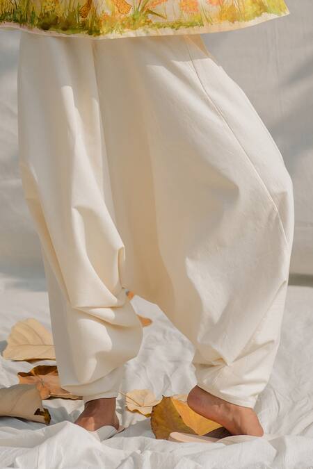 Buy_Purvi Doshi_White Turkish Harem Pants_Online_at_Aza_Fashions