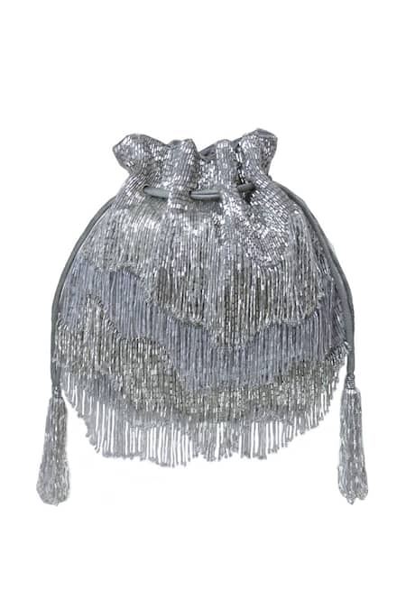 Lovetobag Panache Silver Potli Bag 